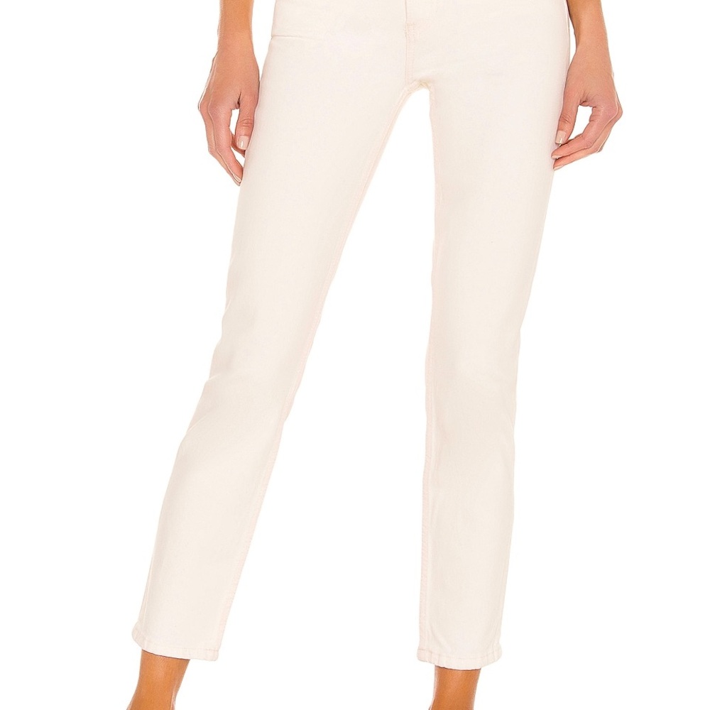 Re/Done Orginals 90s High Rise Ankle Crop Vintage White 98% Cotton Size 26